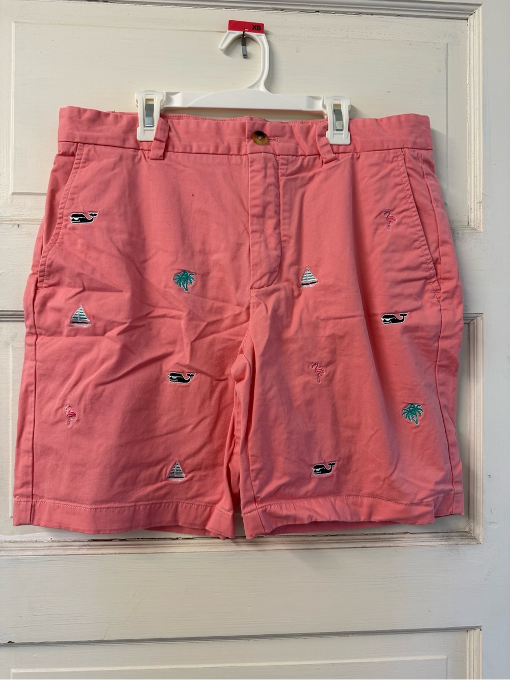 Vineyard Vines Coral Pink Embroidered Shorts
